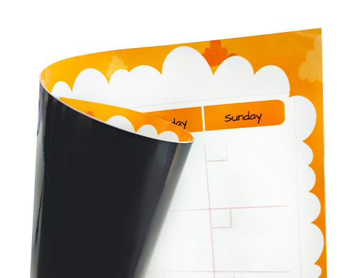 Custom magnetic calendars can be rolled up
