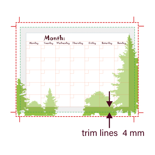 Magnetic Calendar trim lines