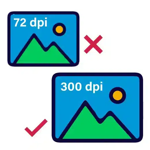 make sure the resolution is 300 DPI